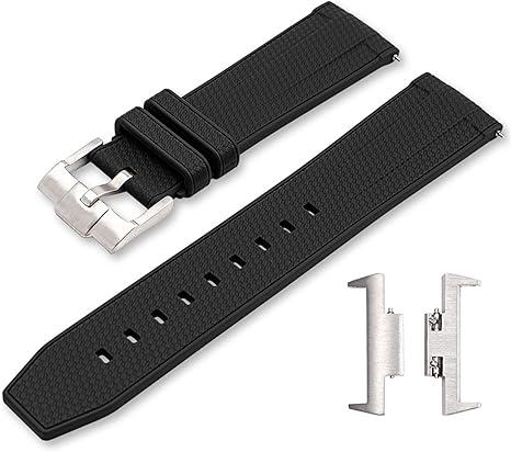 Soft Silicone Watch Band Compatible with Tissot PRX 40mm Watches Quick Release Strap with Adapter Sets for Men's Tissot Prx Powermatic 80 Models Replacement