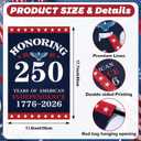 3Pcs 250 Anniversary USA Flag Set includes 1pc Double-Sided Linen 1776-2026 American Garden Flag 2pcs Patriotic Eagle Fan Flags Bunting for 4th of July Independence Day Decor, 12 x 18 Inch & 2 x 4 ft