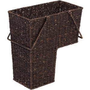 Trademark Innovations 15" Wicker Storage Stair Basket With Handles (Brown)