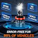 SEALIGHT H11 LED Fog Light Bulbs, 10,000LM 600% Brightness, H11 H16 H8 LED Bulb Fog Lights Compatible, 6000K Cool White Non-Polarity, Pack of 2  For Fog Lights and DRL Use