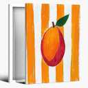 Trendy Fruit Kitchen Wall Art Vintage Mango Posters Fruit Abstract Art Canvas Print Preppy Poster Minimalist for Farmhouse Room Decor Bedroom 8x12inch Framed