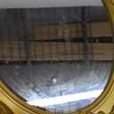 Zosenley Polyresin Ellipse Antique Decorative Mirror Tray, Makeup Organizer, Jewelry Organizer, Serving Tray, 9.8x 14.6, Gold