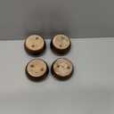 Pack of 4 Walnut Furniture Legs Round Bun Feet 2" Tall Wood Sofa Legs Replacement Legs for Cabinet Couch Chair Dresser