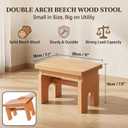Covzoe Wood Step Stool, 7.5 Inch Small Non-Slip One Step Stool, Portable Bedside Stool for High Beds, Solid Footstool Potty Training Stool for Bathroom Sink, Kitchen, Bedroom