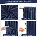 Navy Blue Backdrop Curtains with Lights for Parties,10x10FT Wrinkle Free Wedding Photo Backdrop Curtains for Baby Shower Birthday Graduations Home Party Decorations-5ft x 10ft