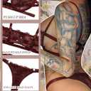 Dlsave Sexy Lingerie for Women Eyelash Lace Mesh Matching Bra and Panty Sets Push Up Lace Bralette 2 Piece Lingerie Set, Small