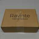 Ravinte 20 Pack Brass 5 Inch Hole Center Champagne Gold Handles Square Cabinet Hardware Stainless Steel Pulls for Kitchen Cupboard Drawers 7-3/8 Inch Overall Length