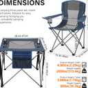 Camping Chair Set of 3,Outdoor Folding Camping Chairs with Cup Holder & Carry Bag for Sports,Hiking,Picnic,Includes Two Foldable,Breathable Camping Chair and a Larger Table Support up to 250lbs, Oversized