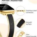 Newlibery Gold Slim Watch Bands for Women Compatible with Apple Watch 38mm 40mm 41mm 42mm (S10/11) Jewelry Dressy Bracelet Metal Strap Adjustable for iWatch Series 11/10/9/8/7/6/5/4/SE 3/2/1