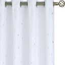 BGment Room Darkening Curtains 54 Inches Long, Grommet Thermal Insulated Blackout Curtains with Wave Line and Dots Printed for Bedroom, 2 Panels, Each 52 x 54 Inch, Pure White