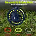 Fly Fishing Rod and Reel Combo Starter Kit, Graphite Fly Rod with Cork Handle, Die Cast Aluminum Reel, Fly Box Case & Fishing Flies and Carrying Case and Accessories, 3/4wt - 7' - 4 pc