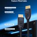 Cable Matters [VESA Certified] 80Gbps DisplayPort 2.1 Cable - 6.6ft / 2m, DP80 Cable with 16K 60Hz, 8K 240Hz, 4K 240Hz, FreeSync, G-SYNC and HDR for Gaming Monitor, PC, RTX 4080/4090, RX 7900, Black