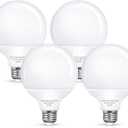 Flaspar G25 LED Vanity Light Bulbs, 100W LED Globe Bulb Equivalent, 9W Vanity Bulbs for Bathroom, 5000K Daylight White 900LM, E26 Base Round Makeup Mirror Bathroom Lights Bulb Dcor Lighting, 4 Pack