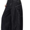 Lafaguw Baggy Jeans for Woman Men High Waisted Barrel Leg Jeans Casual Loose Denim Pants Streetwear Clothes, Extra Large  