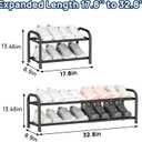 ENJOYBASICS 2 Tier Expandable Shoe Rack for Closet, Free Standing Metal Shoe Shelf Storage Organizer Holder 8 Pairs, Adjustable Width Shoe Rack for Entryway Small Space, Black