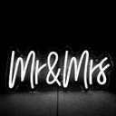 Mr Mrs Neon Signs Neon Light Led Decorative Neon Sign for Bedroom Wall 16.5x7 Inches White Neon Sign for Girl Gift Apartment Anniversary Wedding Valentine's Day Party Wedding Table Reception
