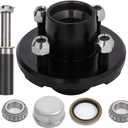 SCITOO Trailer Hub Kit with Black Paint Idler Hub 4 Lug on 4 L44649 x2 Bearings fit for 2,000 lbs Boat Trailer Wheel Hub