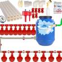 Complete Set Automatic Chicken Waterer Cups,with PVC Pipelines,Chicken Water Cups,PVC Tee Fittings,Float Valve,DIY Chicken Watering System, Poultry Feeding Water,Poultry Watering System,Chicken Waters