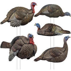 Novabright 5 Pcs 2D Turkey Decoys Hunting Stake-Lightweight Turkey Decoys Collapsible Stakes-Portable Pole for Replacement Stake