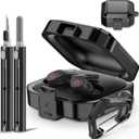 Mooyavia for Beats Fit Pro Case Cover 1st Gen 2021, with Safety Lock Carbon Fiber Shock-Absorbing Beat Fit Pro 1st Gen Protector with Accessories Keychain/Zipper Storage Bag/Cleaner Kit - Black