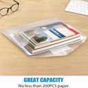 Sooez 36 Pack Plastic Envelopes Poly Envelopes, Clear Document Folders US Letter A4 Size File Envelopes with Label Pocket for School Home Work Office Organization, Clear