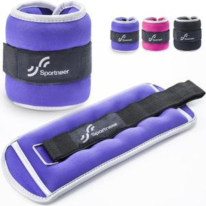 Sportneer Ankle Weights Wrist Weights for Women and Kids, Strength Training Wrist Hand Cuff Weights Set Comfortable and Soft Perfect for Dancing Running Walking Fitness Workout, 0.5 lbs Each Pack, 1 Lbs Pair (Purple)