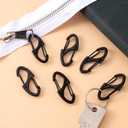 8 x HINZIC 12Pcs Zipper Clip Anti Theft Deterrent, Black Dual Opening Safety Zipper Pull Replacement, Keep The Zip Closed for Backpacks Traveling Camping Suitcases