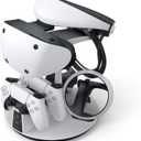 KIWI design D2 3-in-1 Controller Charging Station for PSVR2 and PS5 with VR Display Stand and LED-Charging Indicator