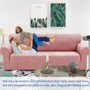 ZNSAYOTX 1 Piece Jacquard Couch Covers for 3 Cushion Couch Living Room High Stretch Sofa Cover Pets Dogs Friendly Anti Slip Thickened Slipcovers Furniture Protector (Large,New Pattern,Rose)