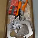 Pocket Hole Jig System Kit, Pocket Screw Jig with 11 Inch Clamp, Square Driver Bit, Hex Wrench, Depth Stop Collar, Step Drill Bit, Coarse Square Driver Screws, All In One for Joinery Work