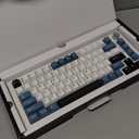 Y75 Gasket Wireless Mechanical Keyboard,75% Hot-Swappable with Knob, Tri-Mode,Creamy Pre-lubed Milk Linear Switches & Doubleshot PBT Keycaps, RGB, Win/Mac (Black & Blue)