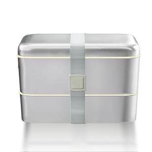 Bakpoco Stainless Steel Bento Box for Adult, 54oz Metal Leak-Proof Lunch Box Containers, Double Layer, Microwave Safe, with Detachable Divider