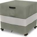 Patio Wicker Side Table Cover,22W x 22D x 18H inch,Waterproof Square Patio Small Side Table Cover,Suitable for 3-Piece Outdoor Wicker Patio Bistro Set Side Table Grey Green