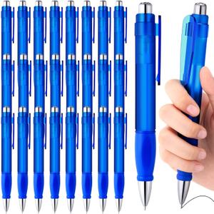 Maitys 24 Pcs Big Fat Pens for Arthritis Hands Easy Grip Giant Jumbo Pens Bulk with Large Capacity Ink Retractable Black Ink Ballpoints Thick Pen Enhanced Writing Stability for Office Warehouse(Blue)