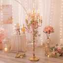 Sziqiqi Wedding Candelabra 51in Tall : Large Candelebras for Party Event Gold Candle Holders Set of 2 for Candlesticks Table Centerpiece for Party Events