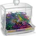 Officemate Self-Dispensing Paper Clip Holder w/250 Assorted Color Paper Clips, Clear (93697)