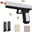 Zanktony Soft Bullet Toy Gun for Boys, Foam Blaster with Shell Ejecting, Realistic Toy Guns Model & Fidget Gun, Toy Pistol Gift for Birthday Christmas for Boys Girls Kids Adults Age 8+ (Black)