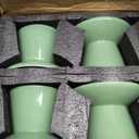 Ceramic Elevated Cat Food Bowls,6.2" Wide,4-Pack,Green