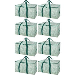 BALEINE 8-Pack Oversized Moving Bags with Reinforced Handles, Heavy-Duty Storage Tote for Clothes, Moving Supplies (Antique Folidage, 8-Pack)