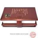 GALILEO® Double AA Big Book Cover & 12 Steps & 12 Traditions | PU Leather | Coin Holder | AA Book Covers for Hardcover | AA Gift | Alcoholics Anonymous (Serenity Prayer/Copper)