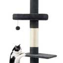 Made4Pets Floor to Ceiling Cat Tree, 5 Tiers Cat Tower, Adjustable Height 96-108'', Tall Cat Climbing Tower with Scratching Posts, Cozy Hammock, Fluffy Perchs for Indoor Cats, Dark Grey