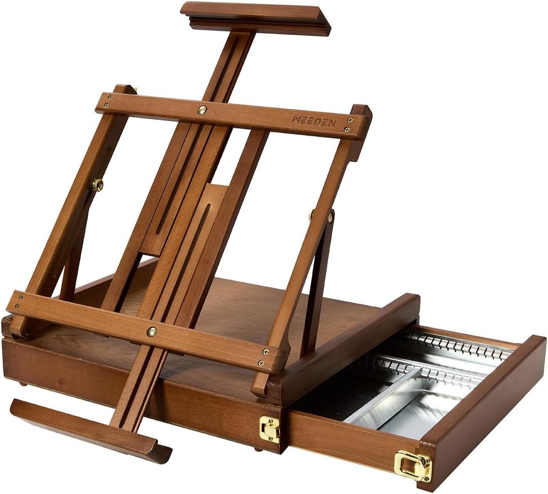 MEEDEN Portable Tabletop Easel for Painting: Artist Sketchbox, Table Easel with 1 Drawer