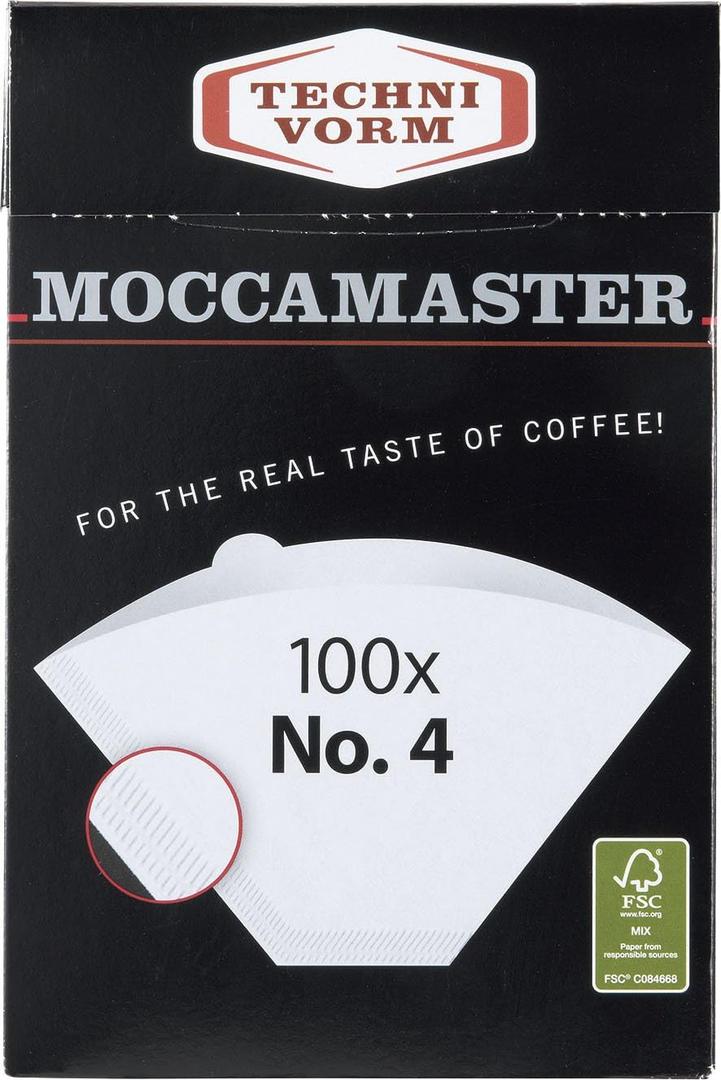Technivorm Moccamaster #4 White Paper Filters, 100-Count Per Box
