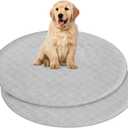 2 Pack Washable Pee Pads for Dogs 36", Washable Round Whelping Pads, Puppy Training Pads with Non-Slip Back for Playpen/Crate, Dog Housebreaking Absorption Pad, Grey