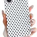 Skyseaco for iPhone 16 Case Cute Aesthetic Heart Phone Case Soft Slim TPU Shockproof Phone Cover for Women Girls - White