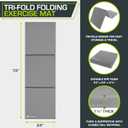 ProSource Tri-Fold Folding Thick Exercise Mat 6x2 with Carrying Handles for MMA, Gymnastics, Stretching, Core Workouts