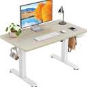 ErGear Low Height Adjustable Desk, Lifts 18.9-28.4 Inches, 35 X 20 Inches Electric Standing Desk for Kids, 4 Height Memory Settings & Storage Hooks, Home Office Computer Table & Study Desk, Natural
