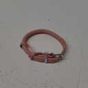 BRONZEDOG Rolled Leather Dog Collar for Small Medium Large Dogs with QR ID Tag (M: 14-16 Inch, Powder Pink)