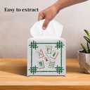 Grace Yonks Retro Tissue Box Cover Square - Mahjong Bamboo Tiles Design 5.2" PU Leather Holder for Vanity, Desk, or Bathroom Counter - Cube Case for Facial Tissues. (107)