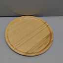 Bamboo Serving Platter, Round Wood Tray, Wooden Serving Tray, Fruit, Bread, Salad Plate, Round Wood Charcuterie Board (13.8 inch)